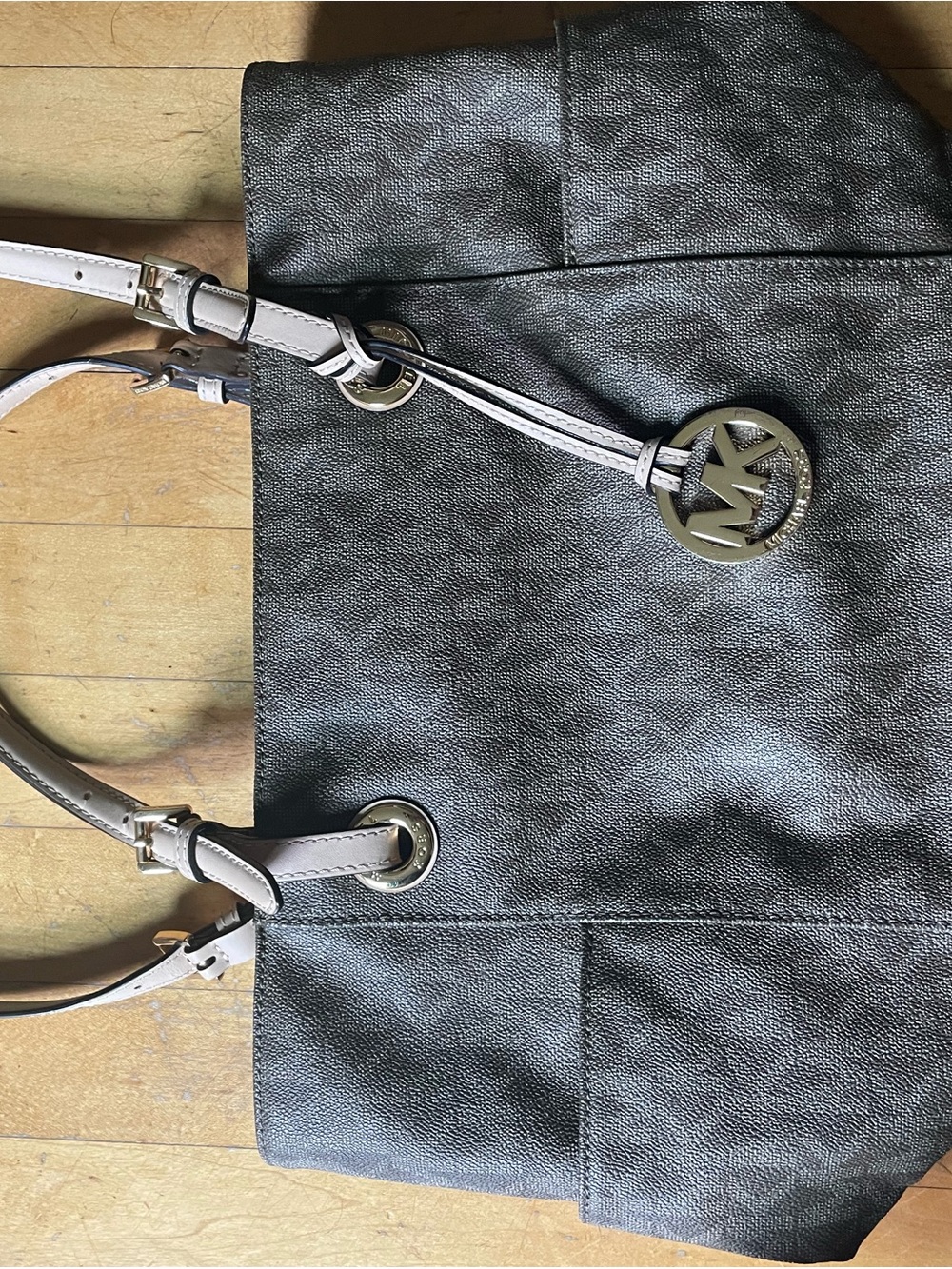 Michael Kors Brown Logo Tote with Gold Hardware